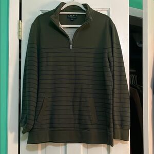 Club Room Green Zip Up Sweater with Ribbed Texture